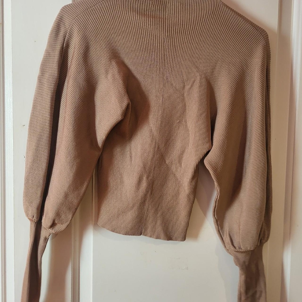 Zara Beige Ribbed Knit Top - Picture 2 of 5